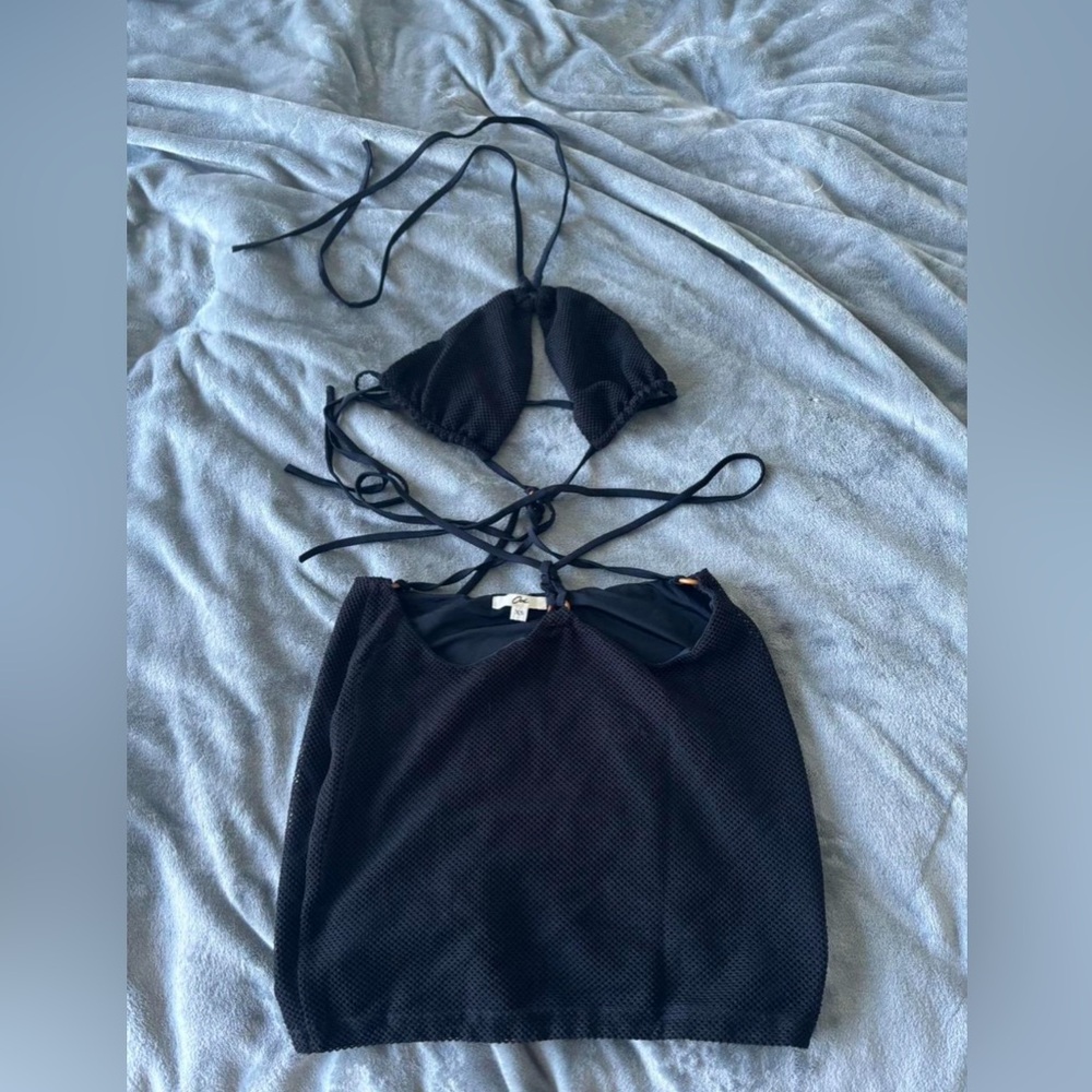Black Mesh Strappy Dress